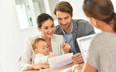 family with financial advisor